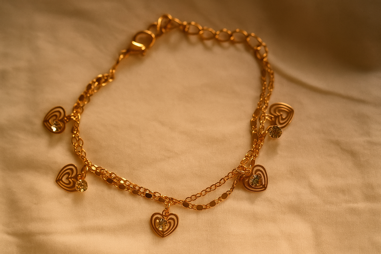 Heart Glow Duo Bracelet anti tarnish